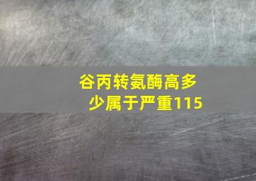 谷丙转氨酶高多少属于严重115