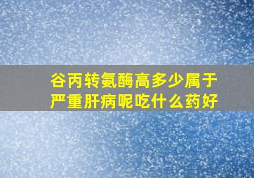 谷丙转氨酶高多少属于严重肝病呢吃什么药好