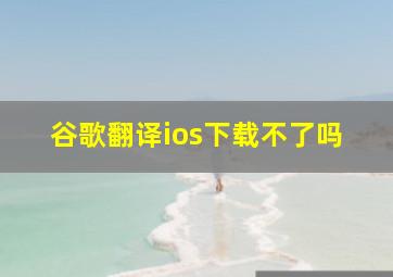 谷歌翻译ios下载不了吗