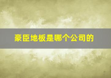 豪臣地板是哪个公司的