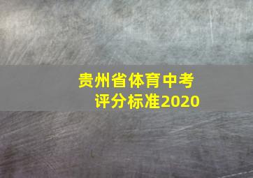 贵州省体育中考评分标准2020