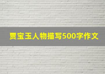 贾宝玉人物描写500字作文