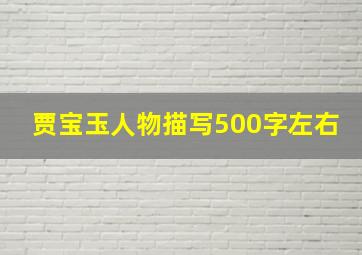 贾宝玉人物描写500字左右