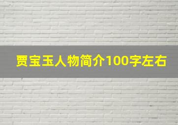 贾宝玉人物简介100字左右