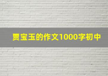 贾宝玉的作文1000字初中