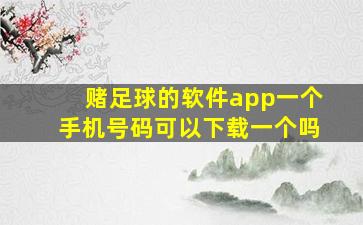 赌足球的软件app一个手机号码可以下载一个吗