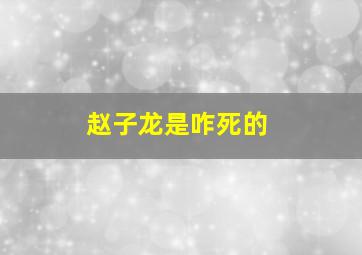 赵子龙是咋死的