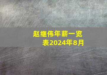 赵继伟年薪一览表2024年8月