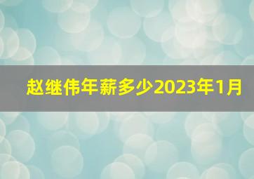 赵继伟年薪多少2023年1月