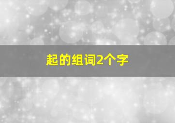 起的组词2个字