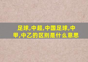 足球,中超,中国足球,中甲,中乙的区别是什么意思