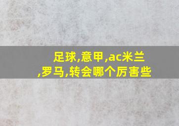 足球,意甲,ac米兰,罗马,转会哪个厉害些