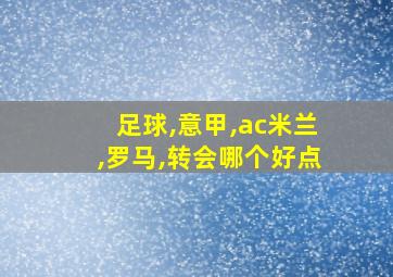 足球,意甲,ac米兰,罗马,转会哪个好点