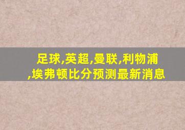 足球,英超,曼联,利物浦,埃弗顿比分预测最新消息