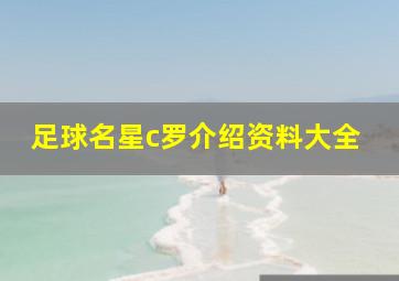 足球名星c罗介绍资料大全