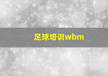 足球培训wbm