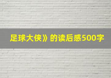 足球大侠》的读后感500字