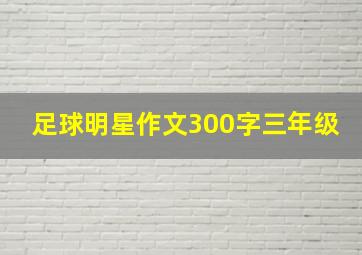 足球明星作文300字三年级