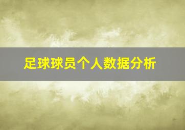 足球球员个人数据分析