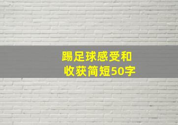 踢足球感受和收获简短50字