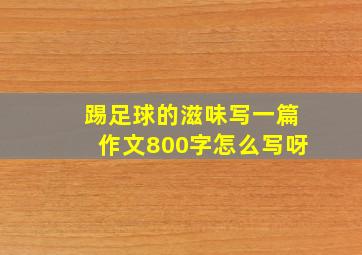 踢足球的滋味写一篇作文800字怎么写呀