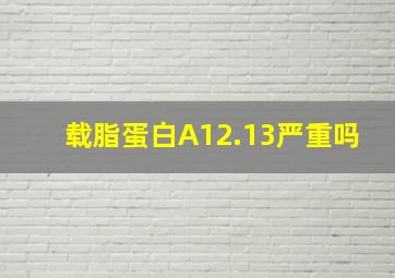 载脂蛋白A12.13严重吗