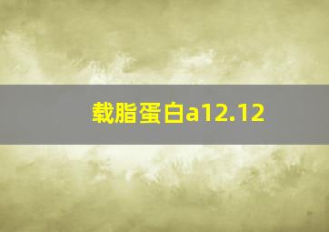 载脂蛋白a12.12