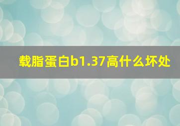 载脂蛋白b1.37高什么坏处