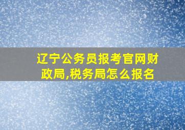 辽宁公务员报考官网财政局,税务局怎么报名