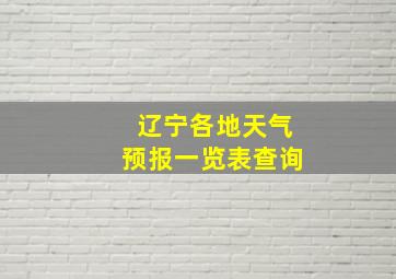 辽宁各地天气预报一览表查询