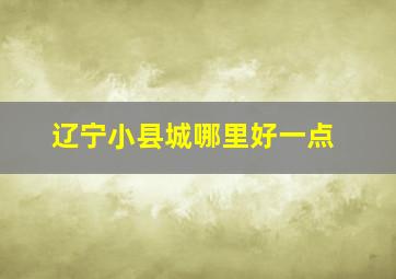 辽宁小县城哪里好一点