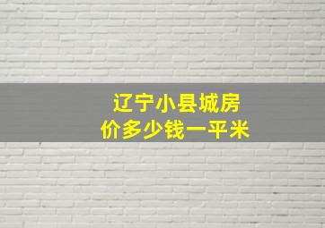 辽宁小县城房价多少钱一平米