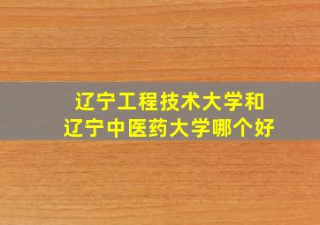 辽宁工程技术大学和辽宁中医药大学哪个好