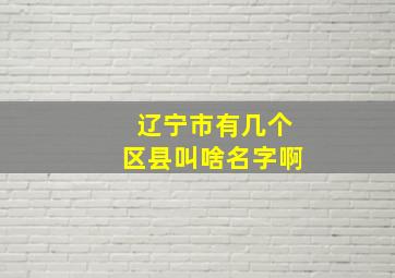 辽宁市有几个区县叫啥名字啊