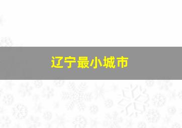 辽宁最小城市