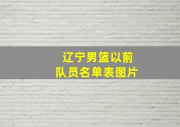 辽宁男篮以前队员名单表图片