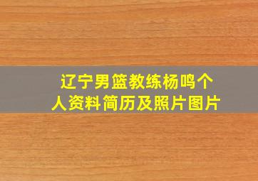 辽宁男篮教练杨鸣个人资料简历及照片图片