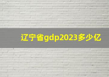 辽宁省gdp2023多少亿