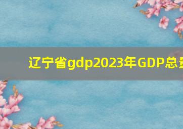 辽宁省gdp2023年GDP总量