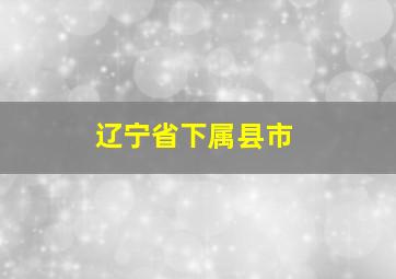 辽宁省下属县市