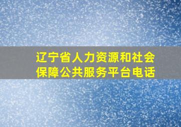 辽宁省人力资源和社会保障公共服务平台电话