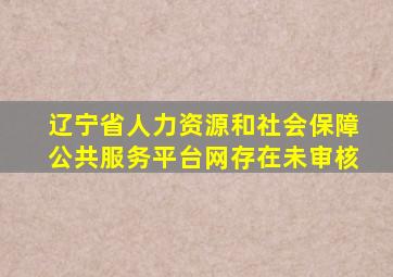 辽宁省人力资源和社会保障公共服务平台网存在未审核