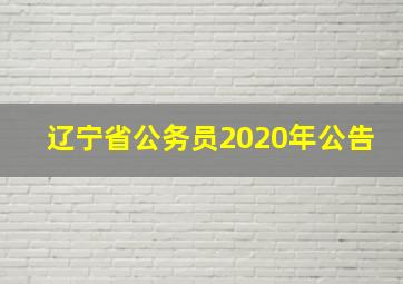 辽宁省公务员2020年公告