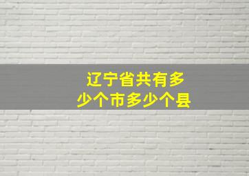 辽宁省共有多少个市多少个县