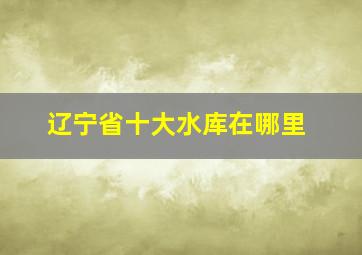 辽宁省十大水库在哪里