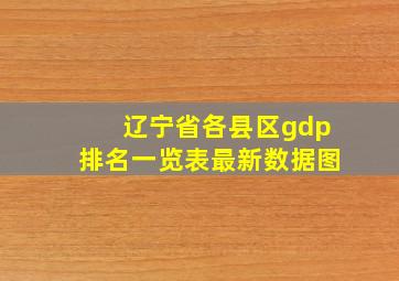 辽宁省各县区gdp排名一览表最新数据图