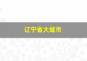 辽宁省大城市