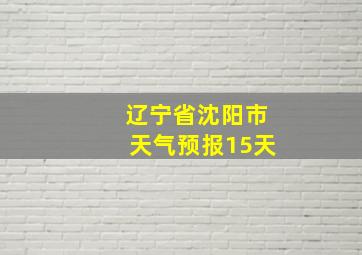 辽宁省沈阳市天气预报15天