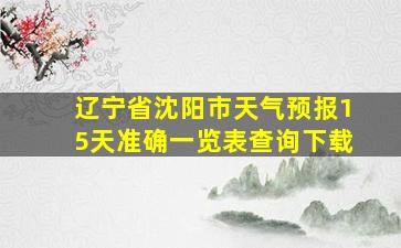 辽宁省沈阳市天气预报15天准确一览表查询下载