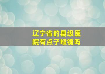 辽宁省的县级医院有点子喉镜吗